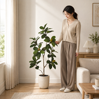Arbre artificiel de magnolia de 1,2 m en PE, écologique, ignifuge, résistant aux UV, pot noir, vente en gros directe usine