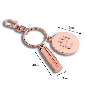 Unique Souvenir Gift Wholesale Factory <b>Custom</b> Embossed Logo Design Luxury Gold Rose <b>Keychain</b> - Product Image 3