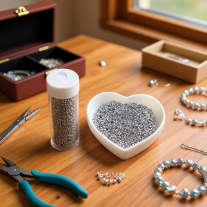 Ilan Abalorio Cuentas plateadas de 3 mm para la elaboración de joyas, 12 piezas por tubo - Product Image 2