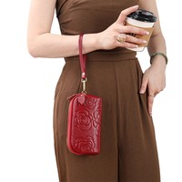 Dompet wanita kulit asli merek mewah dompet clutch bermerek untuk wanita tas tangan kecil dompet kulit ritsleting tas tangan Mini