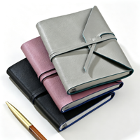 Carnet de notes A6 en cuir PU, journal de voyage avec fermeture à sangle, bloc-notes de poche portable pour le bureau, cadeau d'affaires