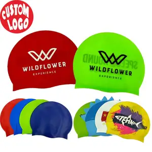 防水儿童泳帽厚硅胶定制设计您自己的彩色泳帽