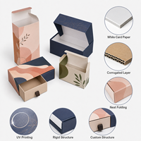 Boîte d'emballage en papier personnalisée avec logo OEM, boîte à tiroir, boîte d'expédition, fabricant d'emballages cadeaux