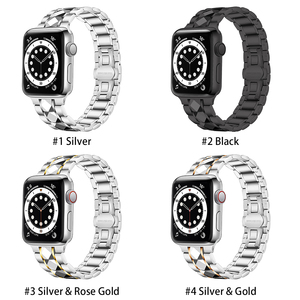 สายนาฬิกาข้อมือสแตนเลสสตีลพรีเมียมสำหรับ <span class=keywords><strong>Apple</strong></span> <span class=keywords><strong>Watch</strong></span> <span class=keywords><strong>SE</strong></span> 6 38 40 44 มม. สายโลหะทดแทน ทนทาน อุปกรณ์เสริมสำหรับสมาร์ทวอทช์ - Product Image 5