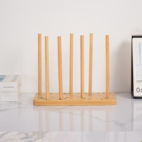 Égouttoir à vaisselle en bois pliable à quatre niveaux, design détachable, écologique, pour rangement de cuisine