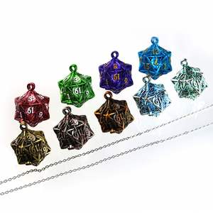 7 piezas de dados poliédricos de 6 mm con hoja metálica hueca D20, colgante para juegos de mesa RPG - Product Image 4