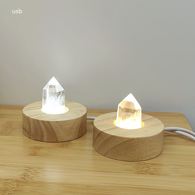 Christmas Gift 3D Lamp Crystal Ball Night Light Led Wood Base for DIY Artware Customaizing LOGO