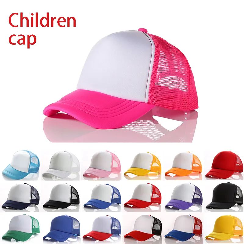Chapeau de camionneur en mousse vierge pour enfants, chapeau de luxe ordinaire, blanc à pression, à la mode, le plus populaire