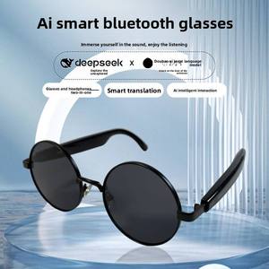 Nuevas Gafas Inteligentes con IA, Conexión Bluetooth, Unisex, para Uso en Exteriores, Montura Ovalada Retro, Gafas de Sol de Lujo, Control de Fotos del Teléfono, Control por <span class=keywords><strong>Voz</strong></span> - Product Image 1