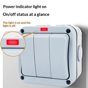 <span class=keywords><strong>Interrupteur</strong></span> tripolaire extérieur étanche IP66 EK43 en ABS 20A à montage en surface <span class=keywords><strong>avec</strong></span> voyant lumineux pour chantier de construction - Product Image 4