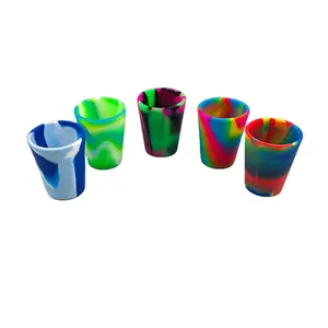 Eco-friendly customs logo whiskey cup BPA-Free Unbreakable Freezable Heat Resistant Party silicone rubber shot glass