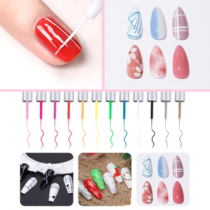 Vernis Gel UV/LED Soak-Off pour Nail Art, Peinture Liner, Pinceau Ultra Fin, Haute Pigmentation, Couleurs Vives, Longue Durée, Marque Privée, 12 Couleurs - Product Image 3