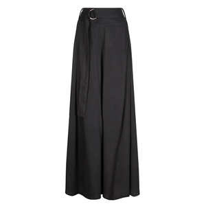 <span class=keywords><strong>Pantaloni</strong></span> sportivi da <span class=keywords><strong>donna</strong></span> in stile nero pieno Flare traspirante con elastico in vita a metà vita x <span class=keywords><strong>pantaloni</strong></span> svasati al ginocchio stropicciati - Product Image 4