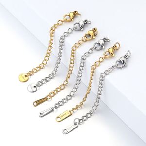 Kit de bijoux DIY personnalisé en acier inoxydable 18K avec chaîne de 5 cm et fermoir mousqueton pour accessoires de fabrication de sacs à main - Product Image 1