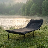 Lit pliant quatre saisons, lit de camping isolé, lit de repos inclinable réglable, lit de couchage rembourré doux pour patio et jardin