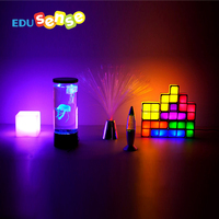 Ensemble de lampes de Table LED en Fiber, bloc lumineux imbriqué, pierre précieuse, lumière de couleur changeante, méduse, lampe à bulles de lave pour enfant autisme