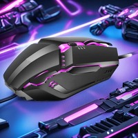 Mouse Gaming Berkabel 1.4M Grosir, Lampu RGB Berpendar 800-1200 DPI Dapat Diatur Ergonomis USB Optik untuk Gaming & Kantor