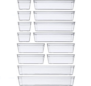 Hoge Kwaliteit 14 Pack Clear Acryl Lade Organizer Opslagcontainers Open Voor Make-Up Keukengerei Jewelries