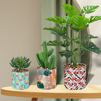 Yicai Pot Bunga Sukulen Mini, Tanaman Terukir Mewah Dropshipping Ukiran Jepang Nama Produk Kustom