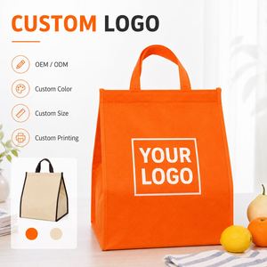 Sac isotherme réutilisable en non-tissé imperméable avec logo personnalisé pour le transport de repas, écologique, vente en gros - Product Image 4