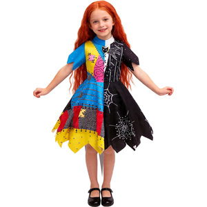 Vestido de patchwork de pesadilla navideña para niñas, disfraz de Halloween de 8 a 13 años, traje de cosplay de poliéster - Product Image 2