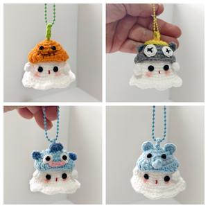 Porte-clés fantôme d'Halloween au crochet, jouet fantôme tricoté à la main, adorable porte-clés lumineux, cadeau - Product Image 4