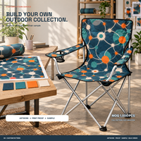 Chaises de camping pliantes en gros avec accoudoir unique, porte-gobelet et logo et motif personnalisés pour événements communautaires