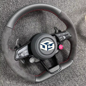 Volant de course en fibre de carbone et cuir pour <span class=keywords><strong>Audi</strong></span> A3 A4 A5 A6 A7 R8 <span class=keywords><strong>RS8</strong></span> <span class=keywords><strong>S8</strong></span>, amélioration et modification LED - Product Image 1