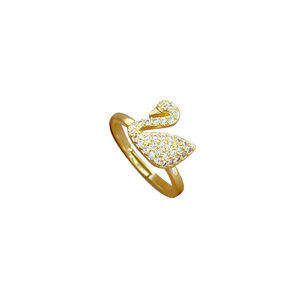 Anello Nuziale con Cigno in Cristallo e Strass, Regolabile, Semplice, con Incastonatura a Mano, Anello Giapponese per Coppie - Product Image 5