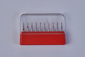 Commercio all'ingrosso 10 pz/pacco SENMEI ortodontico dentale serie FG in acciaio inox frese diamantate fiamma ogivale End alimentazione manuale - Product Image 4