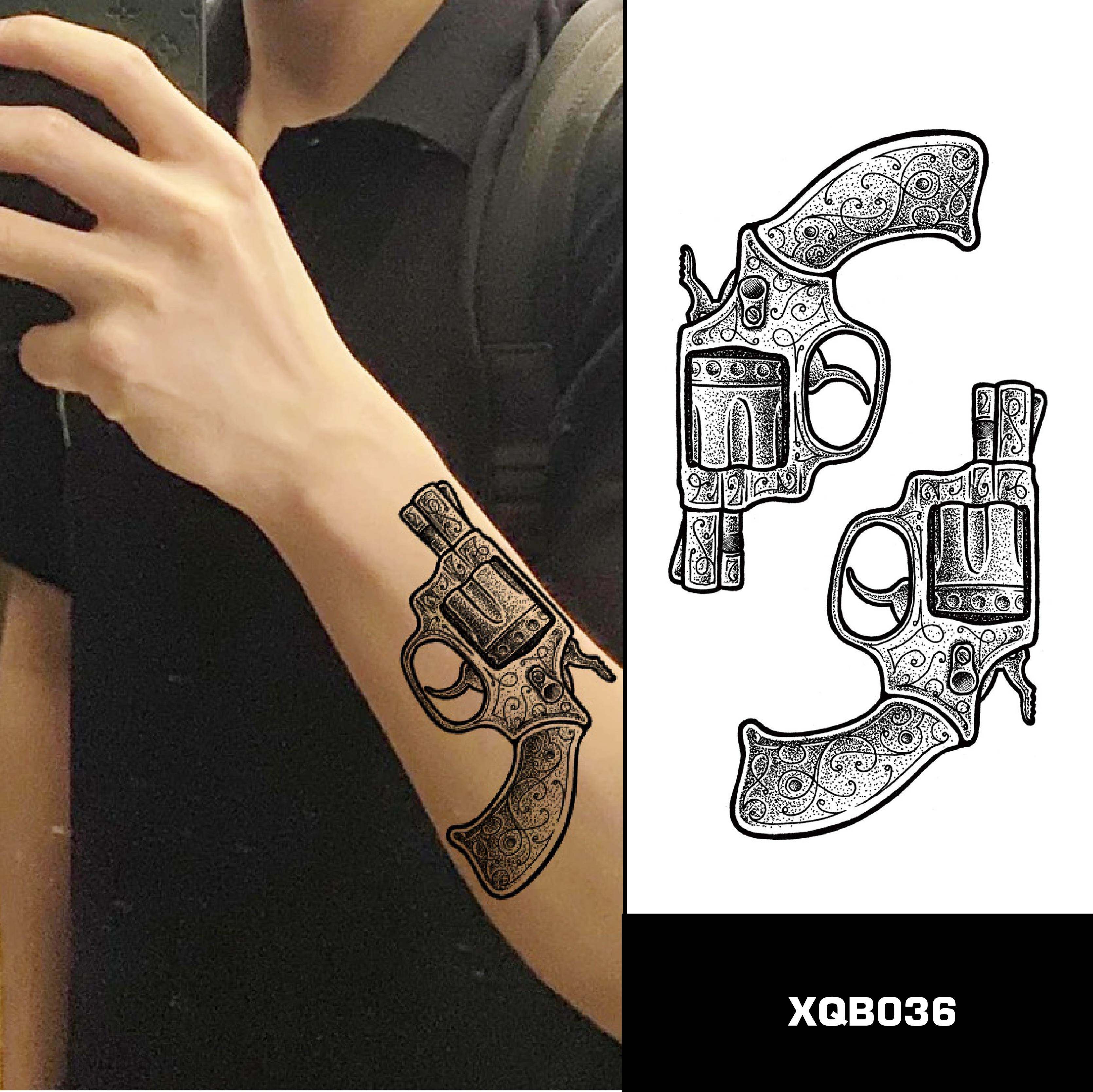 pistolas diseños de tatuaje temporal para animar tu look