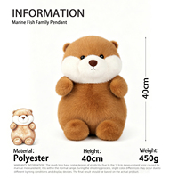 Peluche personnalisée en forme de loutre, jouet doux et moelleux, rembourrage en coton PP, visage brodé, cadeau apaisant pour enfants, polyester