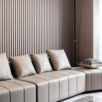 Panneau Acoustique Vertical Moderne en Polyester avec Placage Bois et PET pour Salon - NRC 0.9 - Diagnostic Acoustique Gratuit Inclus