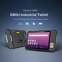 Tablet PC Robusta Dingdata D80U de 8 Pulgadas con Pantalla IPS, Biométrica, Octa Core, 4GB, Alto Rendimiento, Android 13, Nueva, 3G/4G, USB, WiFi, Industrial