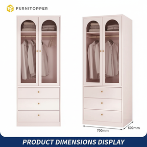 Tủ quần áo sang trọng hiện đại vật liệu thép cán nguội tùy chọn màu sắc tùy chọn cho tủ quần áo phòng ngủ màu hồng tùy biến hơn - Product Image 2