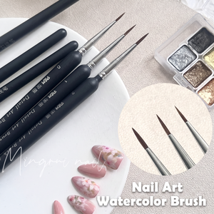 Pinceau à ongles à manche en bois mat, à poils longs et pointus, pour estomper les couleurs et les détails de peinture au gel - Product Image 3