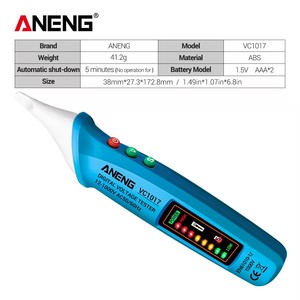 Voltímetro Automático ANENG VC1017 con Detector de Sonido, Multímetro Digital AC IP55 con Precisión de 0.1 - Product Image 2