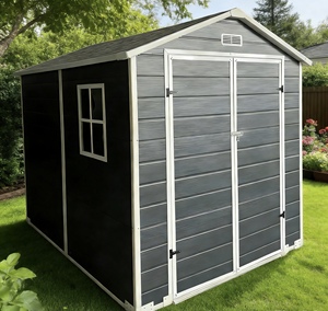 <span class=keywords><strong>Caseta</strong></span> de Jardín de Plástico Ecológica con Techo Puntiagudo de 6*8 pies, Doble Puerta, para Almacenamiento de Herramientas, <span class=keywords><strong>Bicicletas</strong></span>, Fácil de Montar - Product Image 2