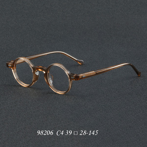 맞춤 로고 레트로 스몰 라운드 프레임 고품질 아세테이트 독서용 안경 남성 여성용 블루라이트 차단 패션 안경테 - Product Image 6