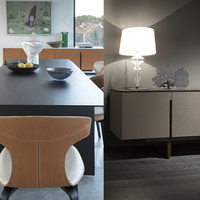 Buffet moderne en cuir véritable Sadder, tables et buffets, buffet moderne en bois