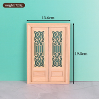 1:12 Model Furnitur Miniatur Rumah Boneka Kayu DIY Mainan Dekorasi Aksesoris Pintu Layar