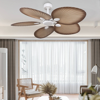 Ventilateur de plafond décoratif en rotin tropical de 52 pouces de haute qualité, à moteur DC, avec télécommande, en promotion