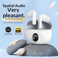 Écouteurs sans fil miniatures ANC avec affichage numérique, design bandeau sport, son stéréo HD et son Hi-Fi 5.4