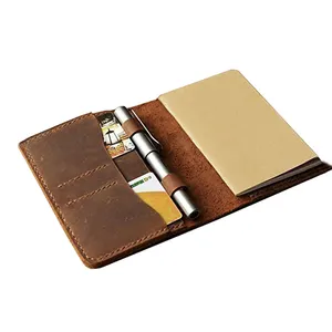 促销皮革期刊封面口袋复古可重复填充记事本手工笔记本日记