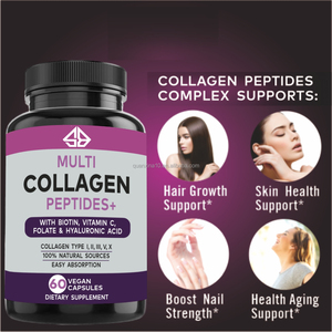 Capsules de collagène complexe, acide hyaluronique, biotine, vitamine C, améliorent l'immunité, blanchissent la peau, favorisent la santé des cheveux et des ongles, 60 capsules - Product Image 4