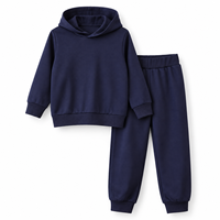 Ensemble sweat-shirt à capuche et pantalon à manches longues pour enfants, couleur unie, pull décontracté pour l'automne et l'hiver