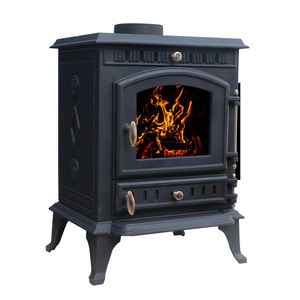 Chimeneas de hierro fundido de fuego de madera real para interiores de diseño moderno con vidrio refractario como pantalla a la venta - Product Image 3