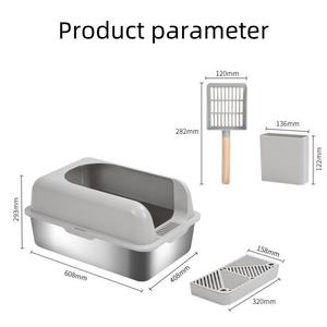 Luxus-WC-<span class=keywords><strong>Jumbo</strong></span> mit Vordertür klappe Upgrade Travel Portable Lightweight Edelstahl <span class=keywords><strong>Cat</strong></span> Katzen toilette - Product Image 6