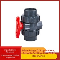 Vanne à boisseau sphérique pneumatique en PVC à double raccord, en plastique UPVC, résistante à la corrosion, pour le contrôle du débit d'eau et de produits chimiques dans les conduites, 200 M/h 100
