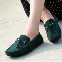 Sepatu Loafer Kasual Pria Berkualitas Grosir, Bahan Kulit, Gesper Logam, Model Flat